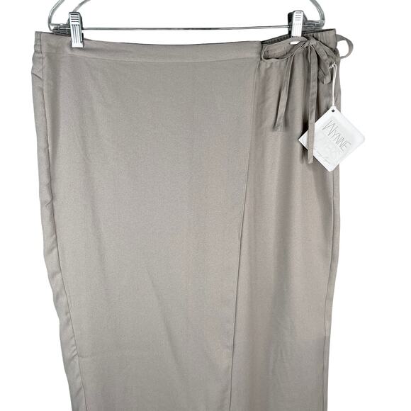 Wynne Layers Marla Wynne Pants Taupe XL Crepe Cropped New - Picture 12 of 13